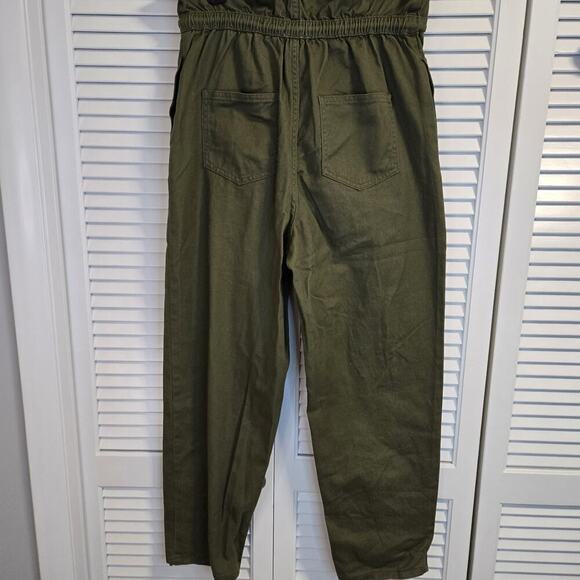 Future Collective High-Waisted Eyelet Pants Drawstring Size 2 Distessed Olive - Picture 5 of 9